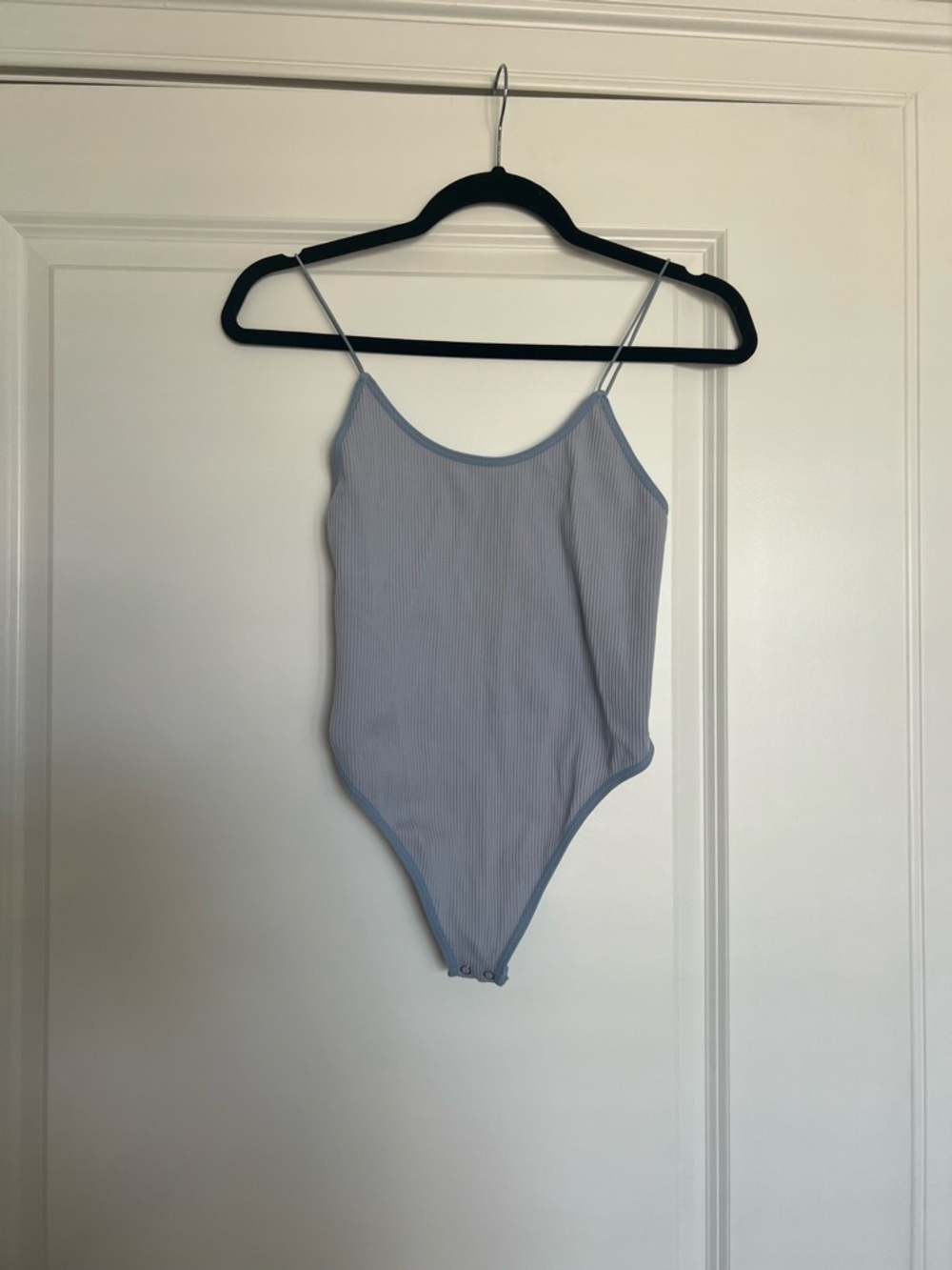 Light Blue Ribbed One-Piece Bodysuit